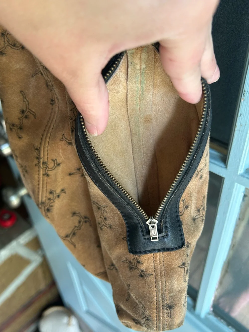 Vintage 70’s Mont Abur Handcrafted Leather Suede Boho Slouchy Hobo Purse Bag